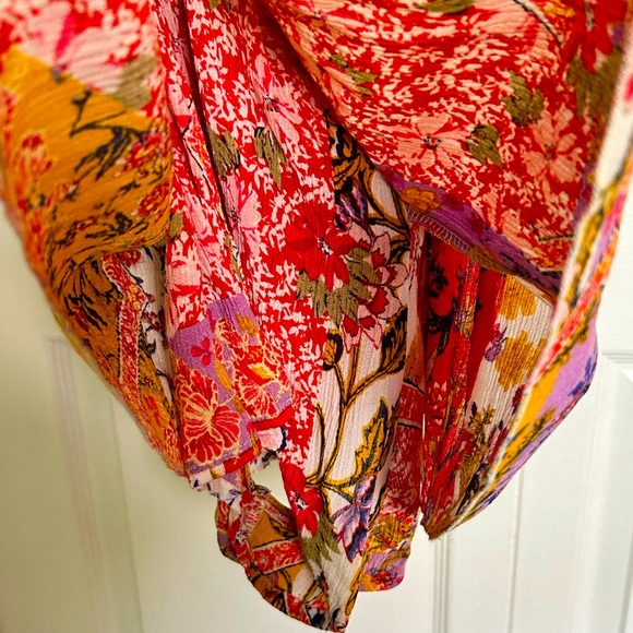 RAGA for Anthropologie Escape Boho Skirted Floral Multi Color Romper Size Small - Picture 7 of 8